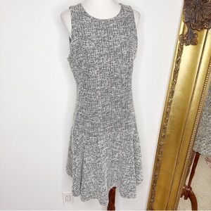 Banana Republic Black & White Tweed Sleeveless Fit & Flare Dress Size 10